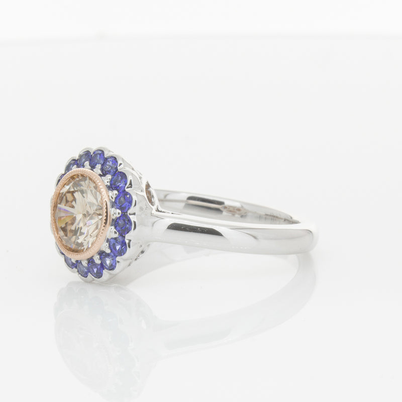 18ct White Gold Sapphire & Diamond Ring-Ring-Walker & Hall