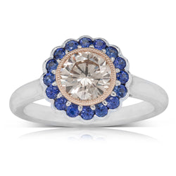 18ct White Gold Sapphire & Diamond Ring - Walker & Hall