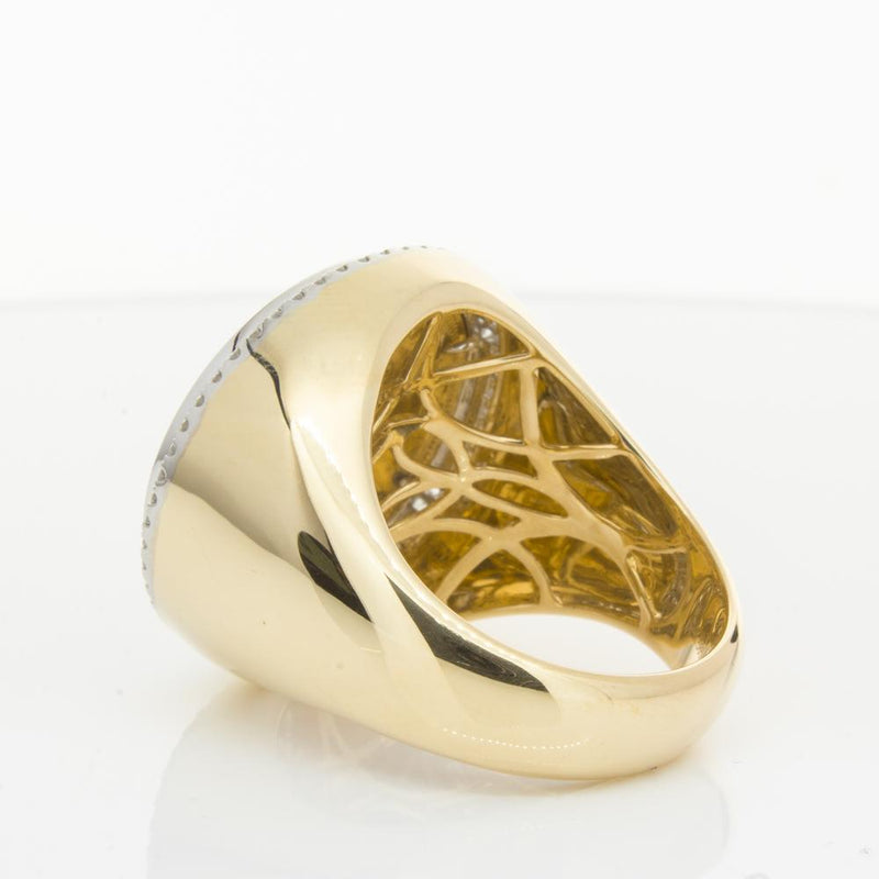 14ct Yellow Gold Diamond Halo Ring with Sovereign-Ring-Walker & Hall