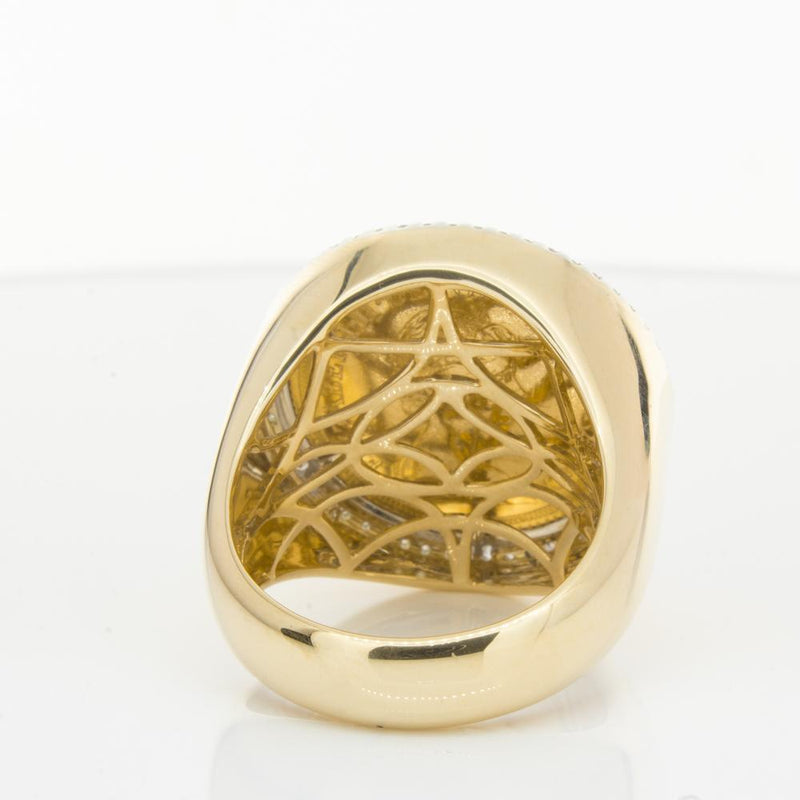 14ct Yellow Gold Diamond Halo Ring with Sovereign-Ring-Walker & Hall