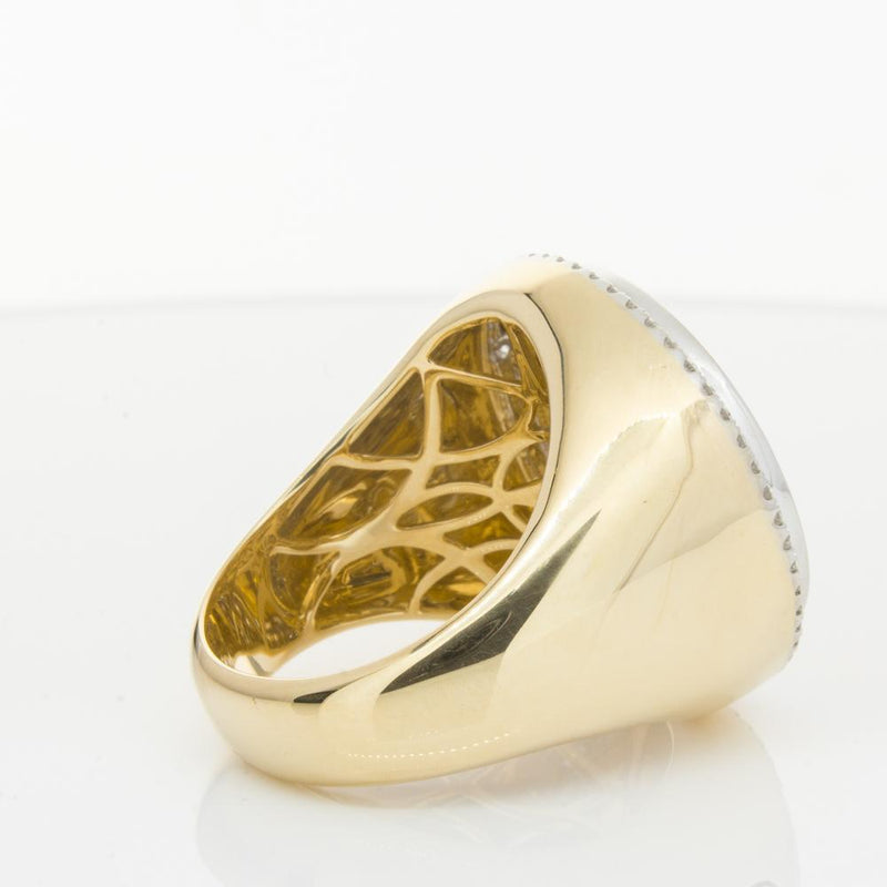 14ct Yellow Gold Diamond Halo Ring with Sovereign-Ring-Walker & Hall