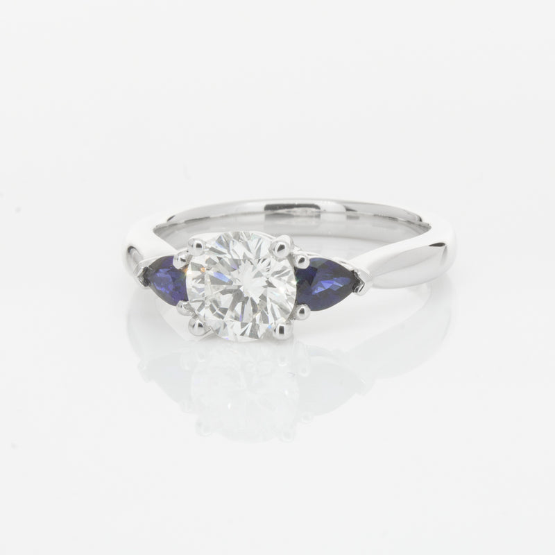 18ct White Gold Diamond & Sapphire Ring-Ring-Walker & Hall