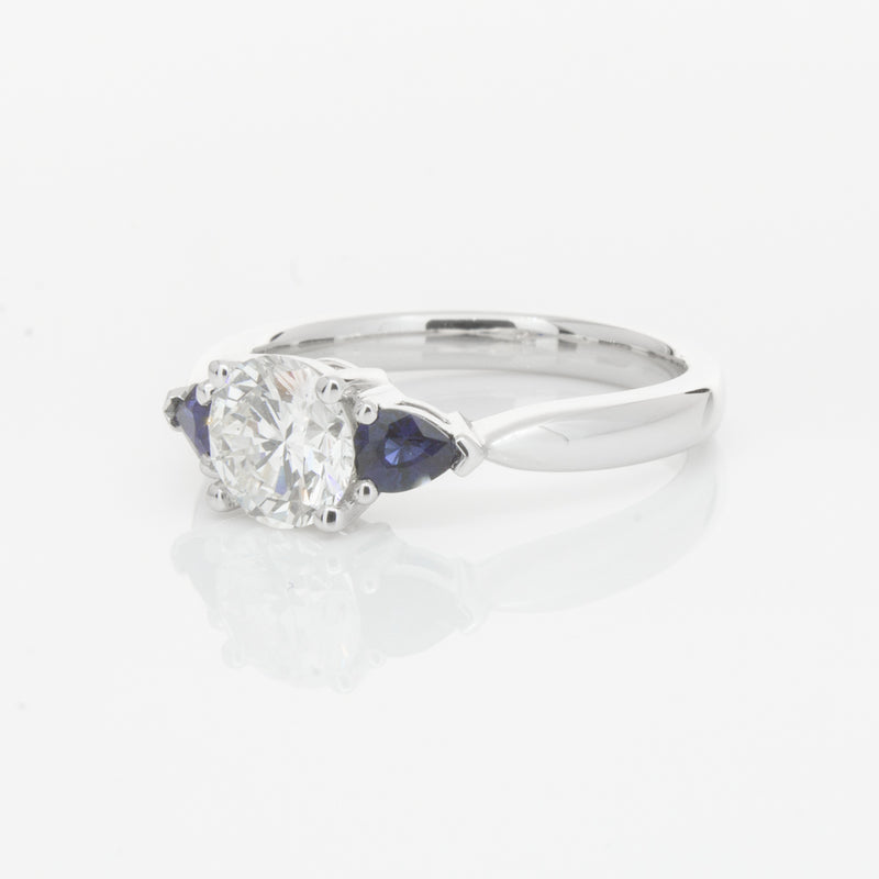 18ct White Gold Diamond & Sapphire Ring-Ring-Walker & Hall