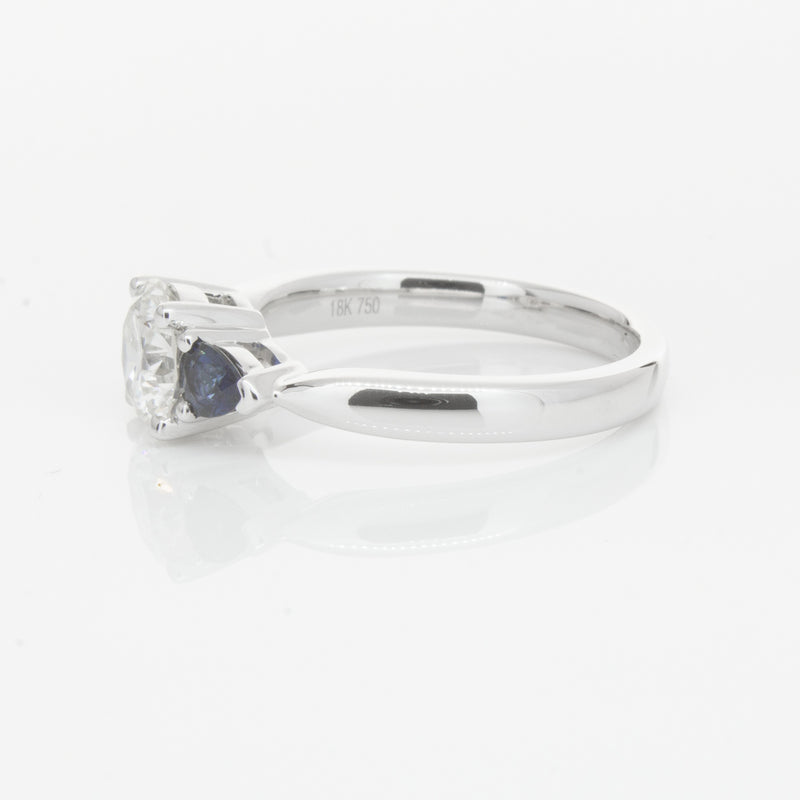 18ct White Gold Diamond & Sapphire Ring-Ring-Walker & Hall