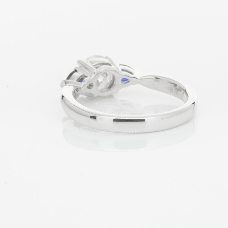 18ct White Gold Diamond & Sapphire Ring-Ring-Walker & Hall