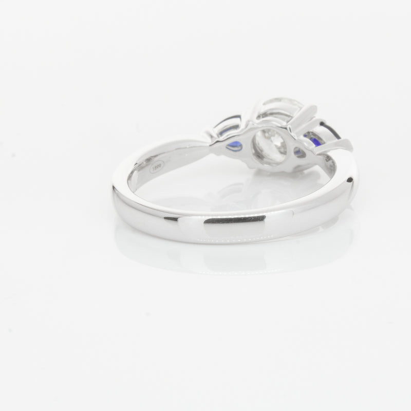 18ct White Gold Diamond & Sapphire Ring-Ring-Walker & Hall