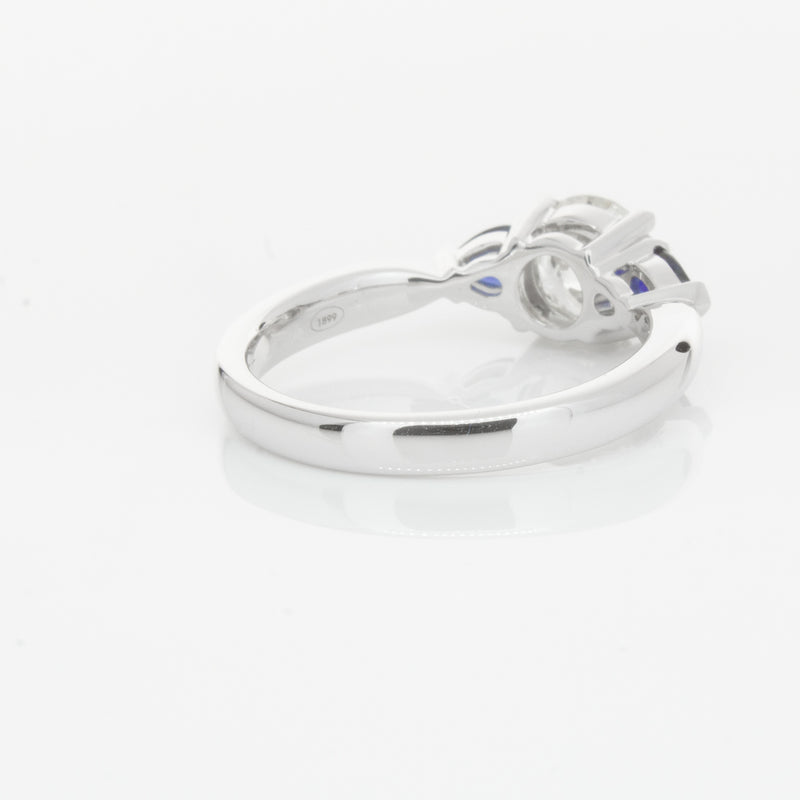 18ct White Gold Diamond & Sapphire Ring-Ring-Walker & Hall