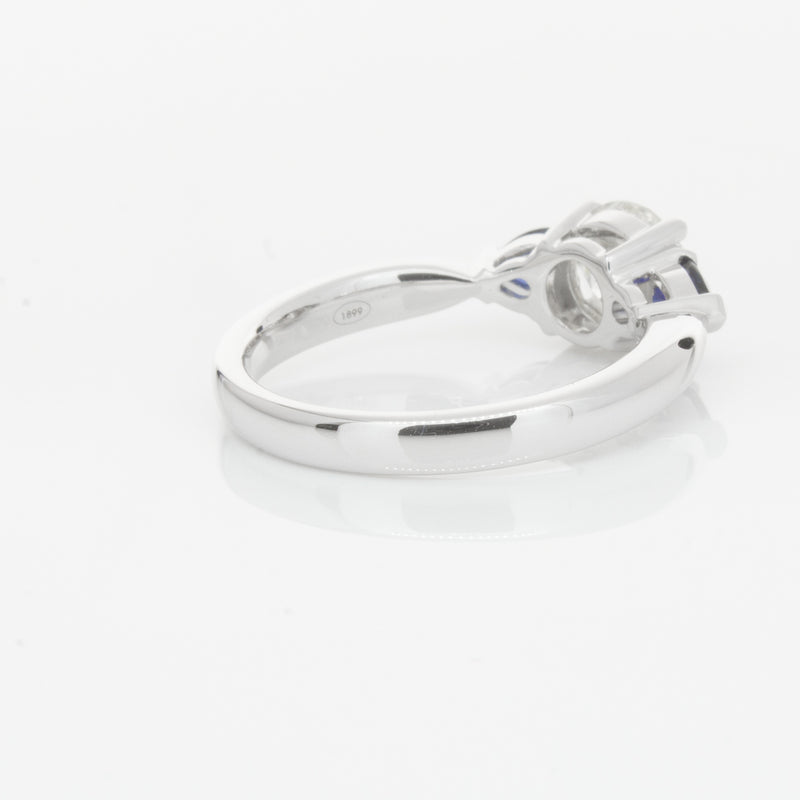 18ct White Gold Diamond & Sapphire Ring-Ring-Walker & Hall