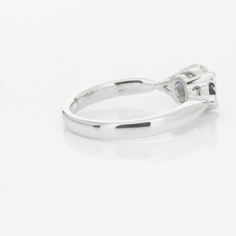 18ct White Gold Diamond & Sapphire Ring-Ring-Walker & Hall