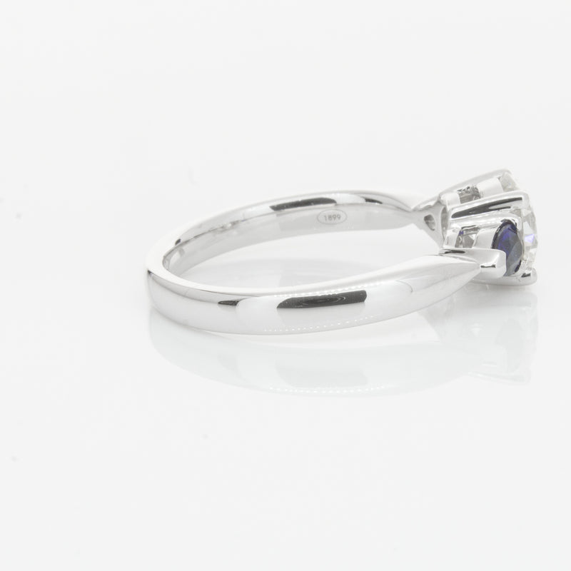 18ct White Gold Diamond & Sapphire Ring-Ring-Walker & Hall