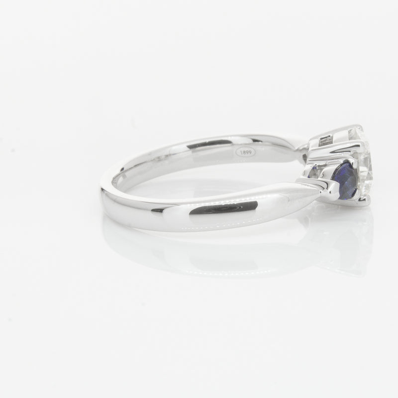 18ct White Gold Diamond & Sapphire Ring-Ring-Walker & Hall