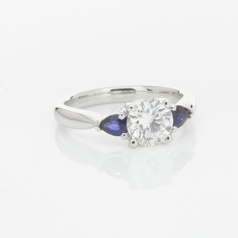 18ct White Gold Diamond & Sapphire Ring-Ring-Walker & Hall