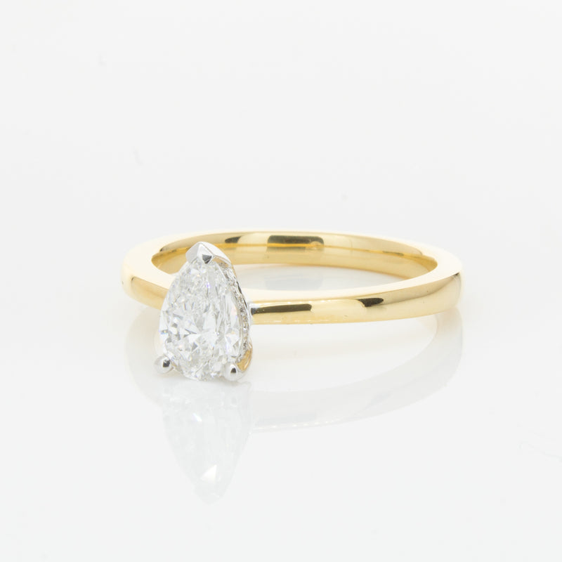 18ct Yellow Gold .70ct Pear Cut Diamond Ring-Ring-Walker & Hall
