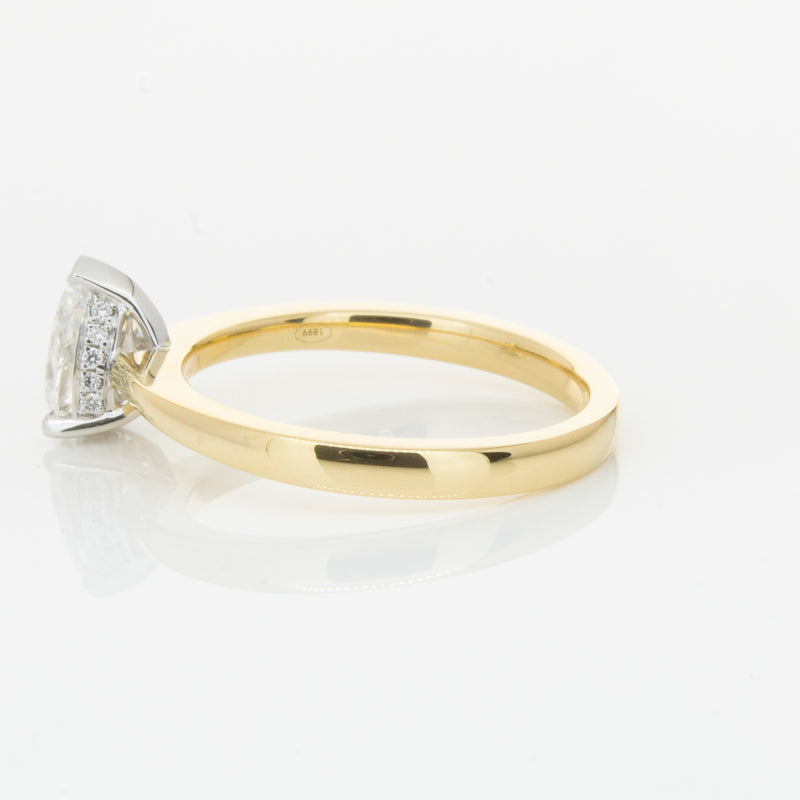 18ct Yellow Gold .70ct Pear Cut Diamond Ring-Ring-Walker & Hall