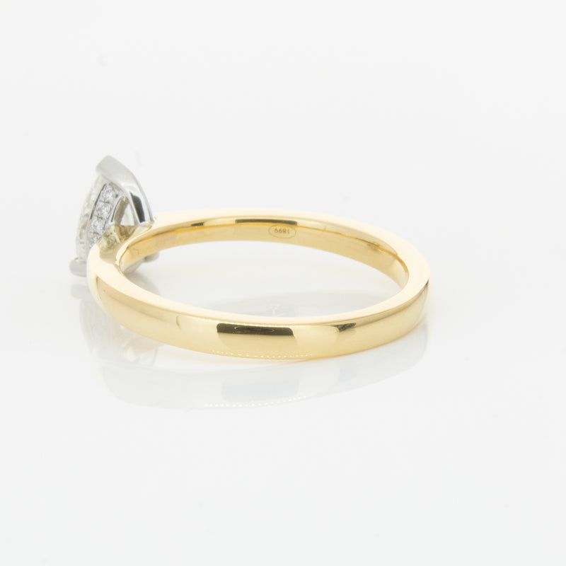 18ct Yellow Gold .70ct Pear Cut Diamond Ring-Ring-Walker & Hall