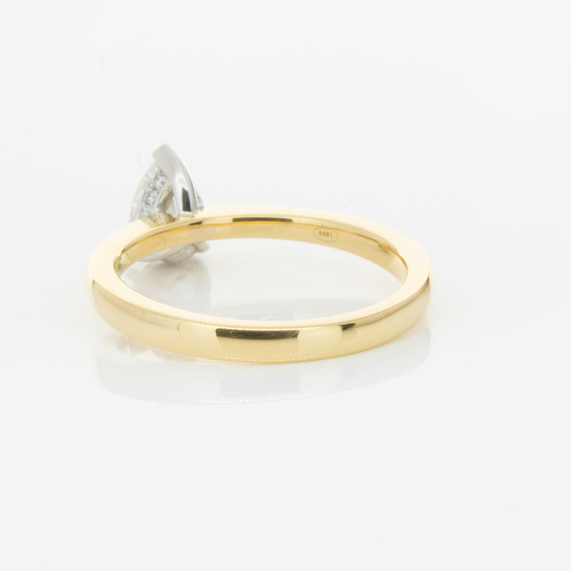 18ct Yellow Gold .70ct Pear Cut Diamond Ring-Ring-Walker & Hall