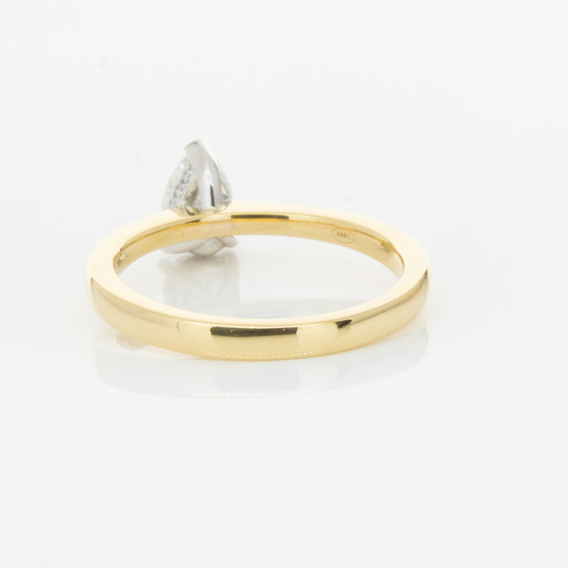 18ct Yellow Gold .70ct Pear Cut Diamond Ring-Ring-Walker & Hall