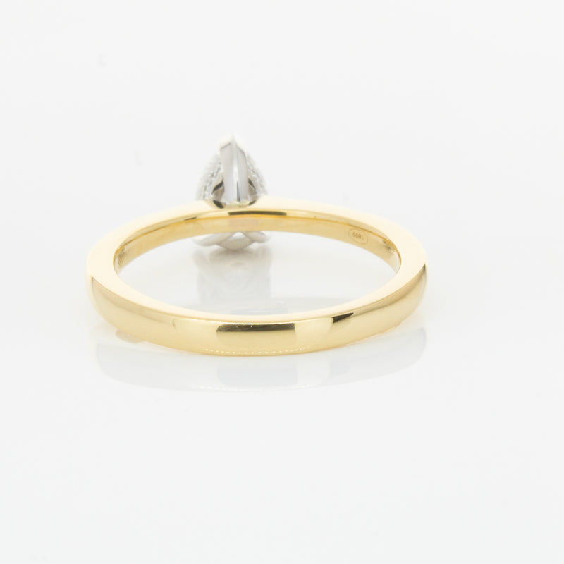 18ct Yellow Gold .70ct Pear Cut Diamond Ring-Ring-Walker & Hall