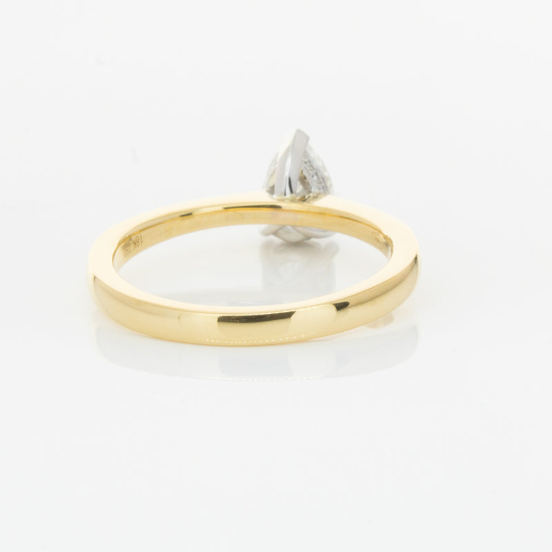 18ct Yellow Gold .70ct Pear Cut Diamond Ring-Ring-Walker & Hall