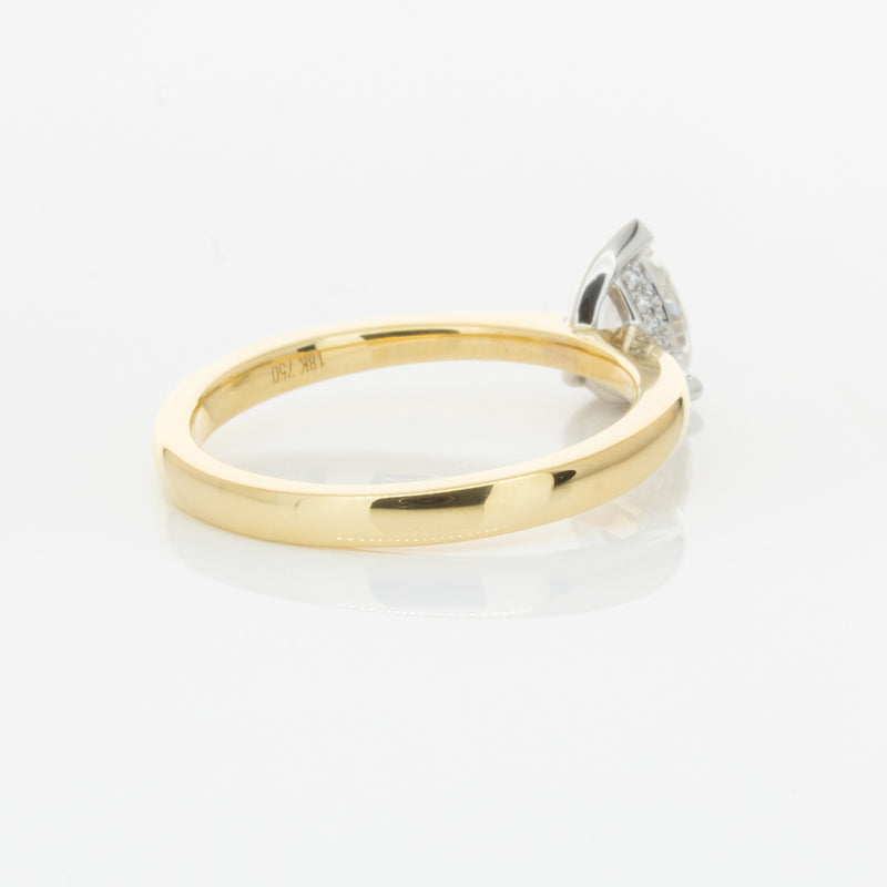 18ct Yellow Gold .70ct Pear Cut Diamond Ring-Ring-Walker & Hall