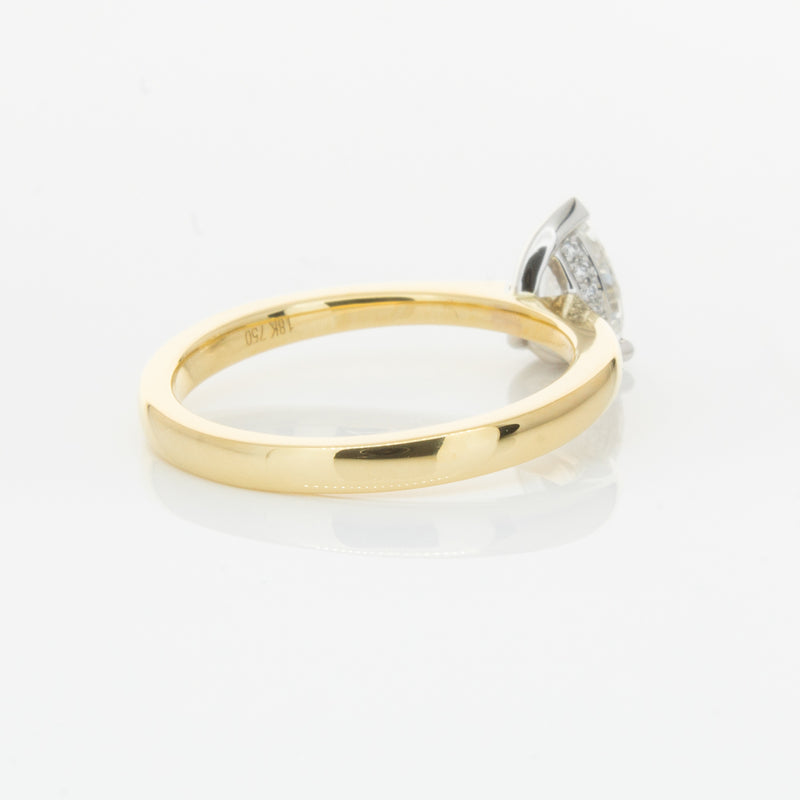 18ct Yellow Gold .70ct Pear Cut Diamond Ring-Ring-Walker & Hall