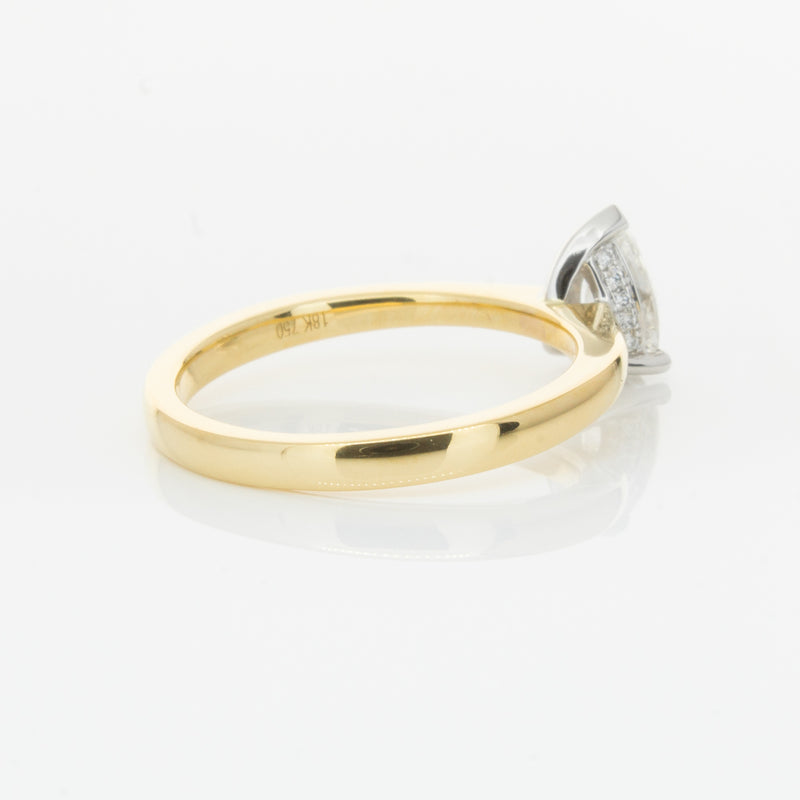 18ct Yellow Gold .70ct Pear Cut Diamond Ring-Ring-Walker & Hall