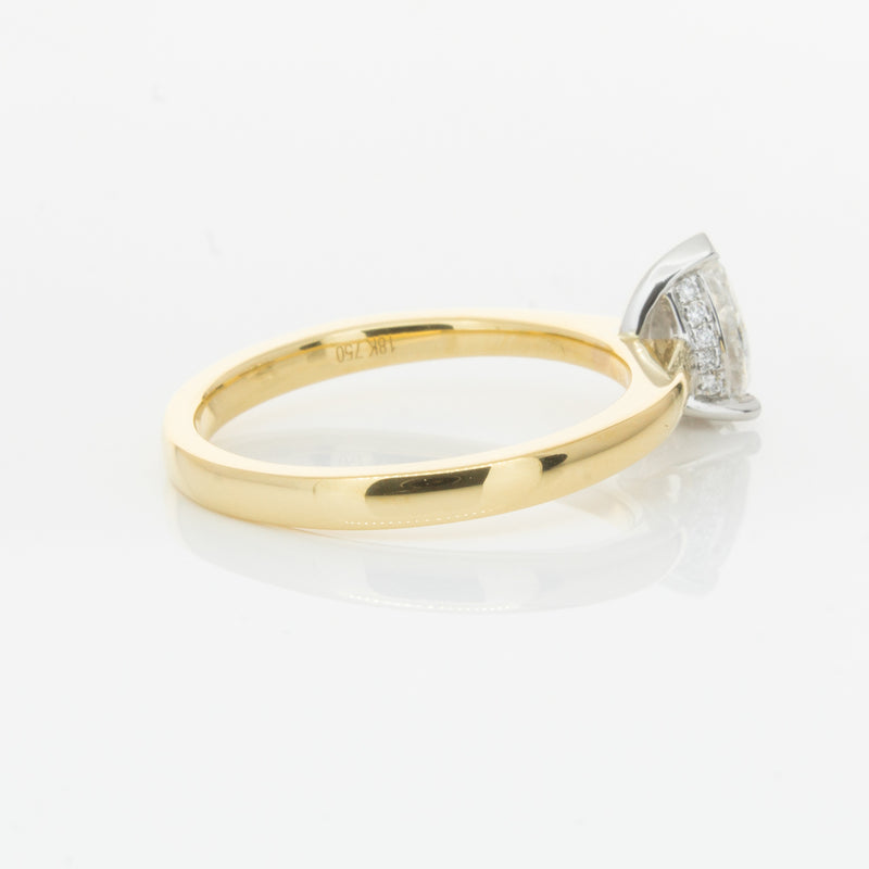 18ct Yellow Gold .70ct Pear Cut Diamond Ring-Ring-Walker & Hall