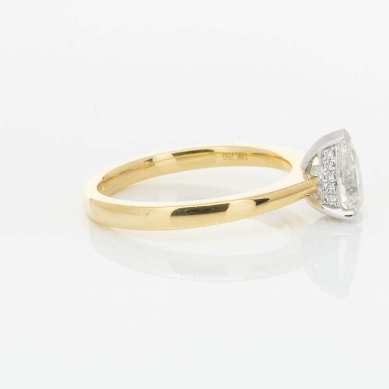 18ct Yellow Gold .70ct Pear Cut Diamond Ring-Ring-Walker & Hall