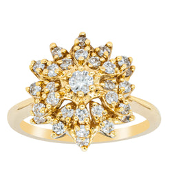 Deja Vu 18ct Yellow Gold .70ct Diamond Cluster Ring - Ring - Walker & Hall