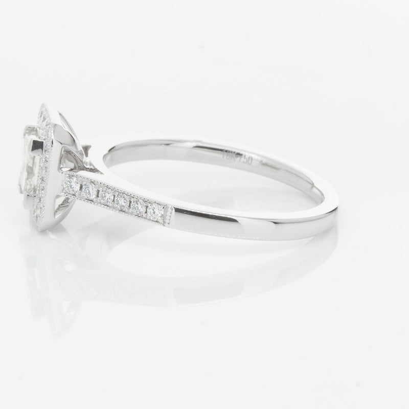 18ct White Gold .41ct Princess Cut Diamond Mandalay Ring-Ring-Walker & Hall