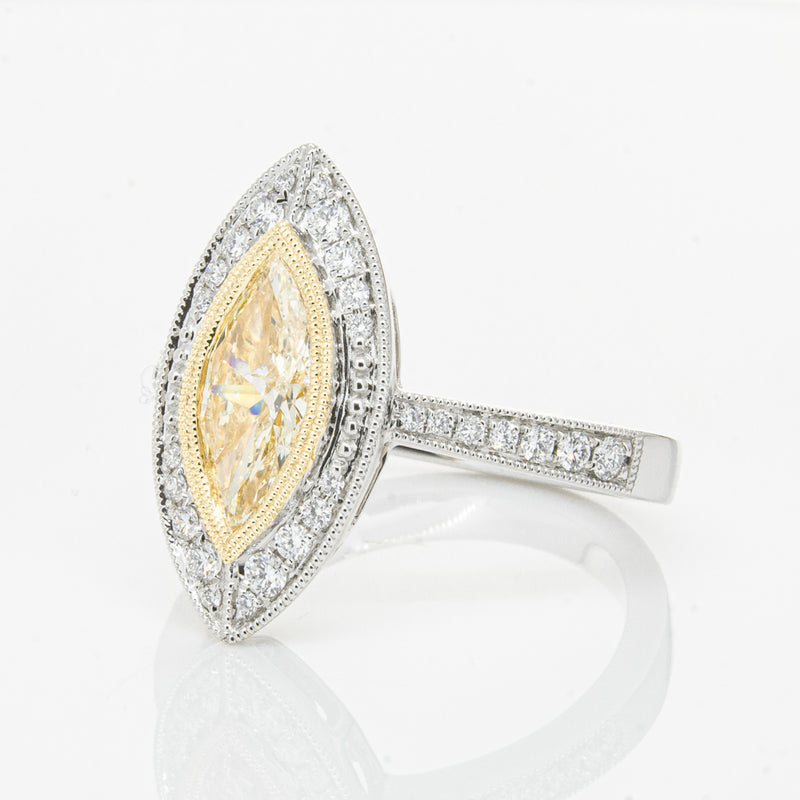 18ct White & Yellow Gold Yellow Diamond Ring-Ring-Walker & Hall