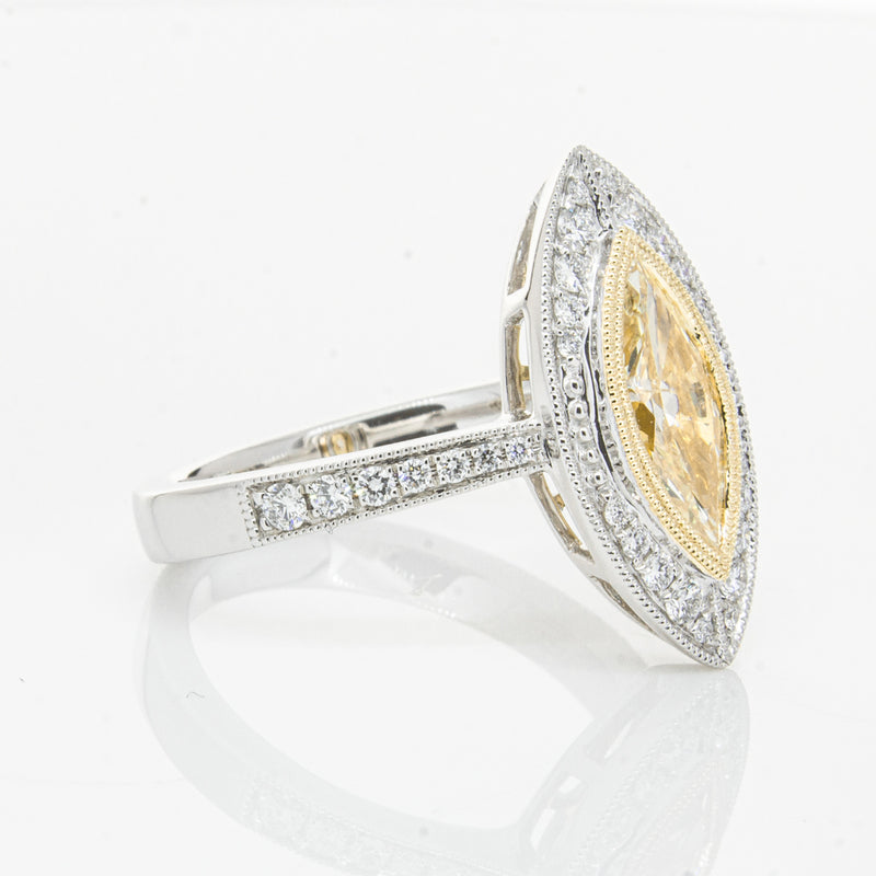 18ct White & Yellow Gold Yellow Diamond Ring-Ring-Walker & Hall