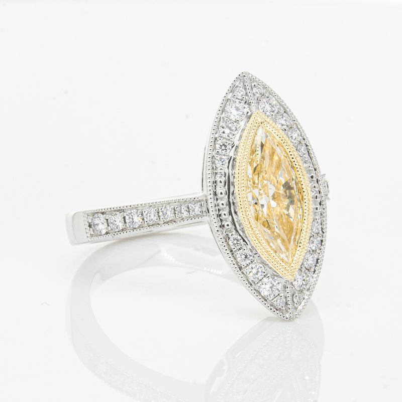 18ct White & Yellow Gold Yellow Diamond Ring-Ring-Walker & Hall