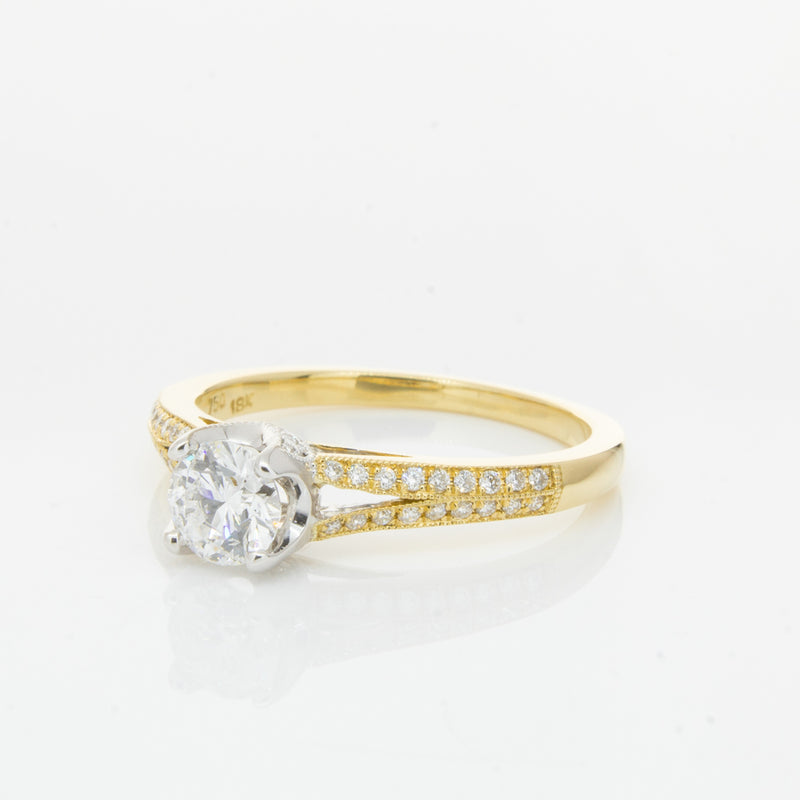 18ct Yellow Gold Diamond Eiffel Ring-Ring-Walker & Hall