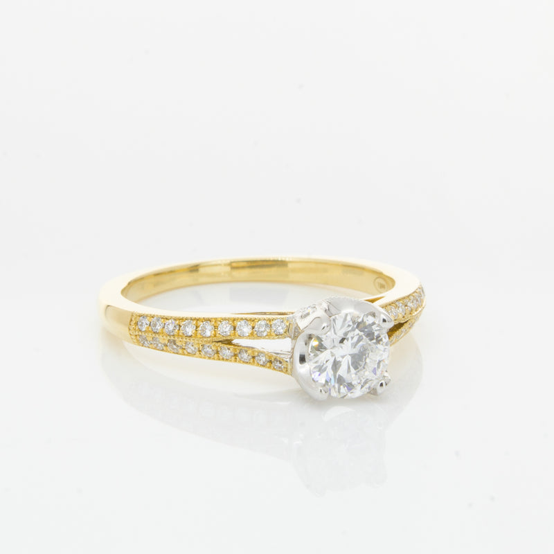 18ct Yellow Gold Diamond Eiffel Ring-Ring-Walker & Hall
