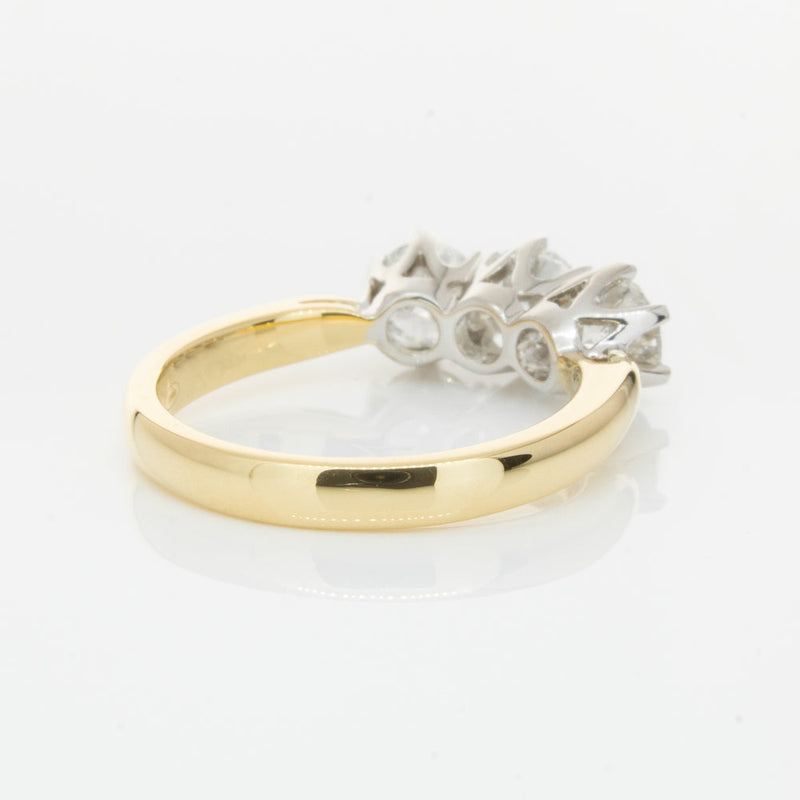 18ct Yellow Gold 1.52ct Diamond Trilogy Ring-Ring-Walker & Hall