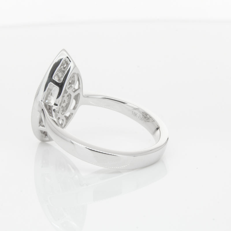 18ct White Gold 1.00ct Marquise Diamond Ring-Ring-Walker & Hall