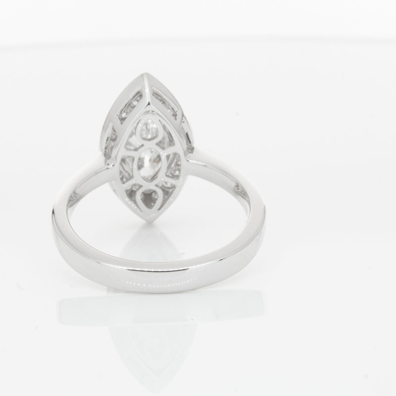 18ct White Gold 1.00ct Marquise Diamond Ring-Ring-Walker & Hall