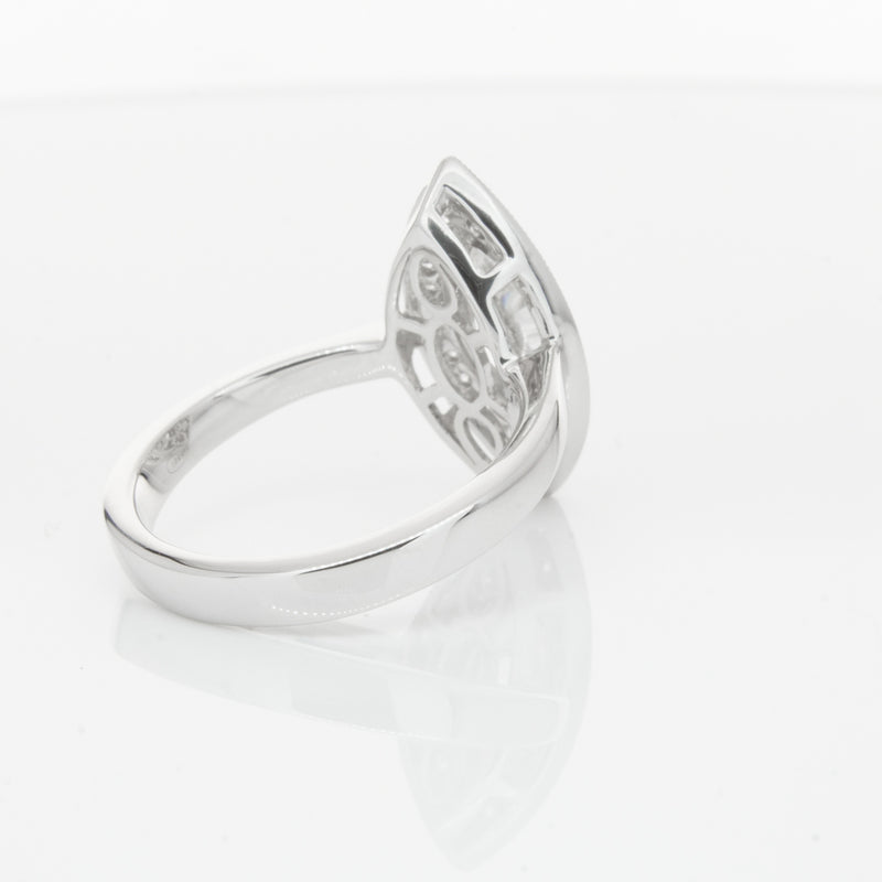 18ct White Gold 1.00ct Marquise Diamond Ring-Ring-Walker & Hall