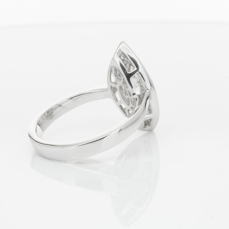 18ct White Gold 1.00ct Marquise Diamond Ring-Ring-Walker & Hall