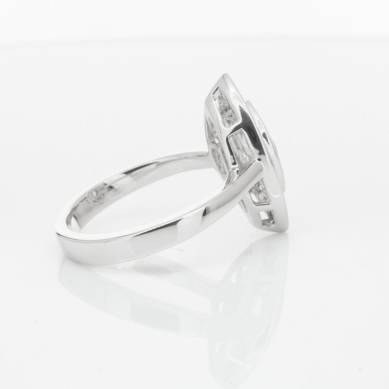 18ct White Gold 1.00ct Marquise Diamond Ring-Ring-Walker & Hall