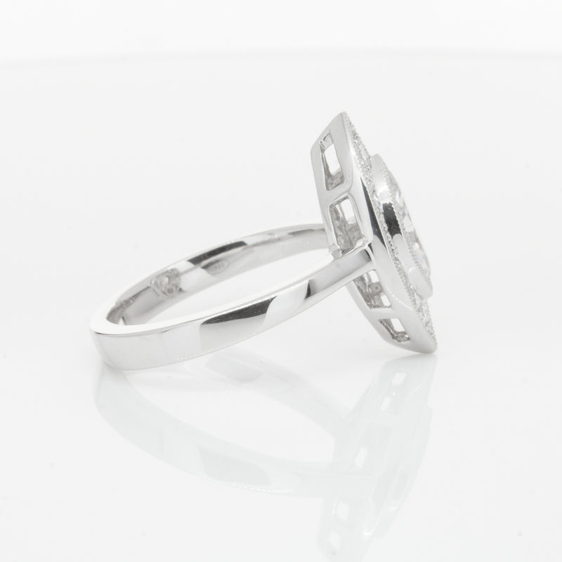 18ct White Gold 1.00ct Marquise Diamond Ring-Ring-Walker & Hall