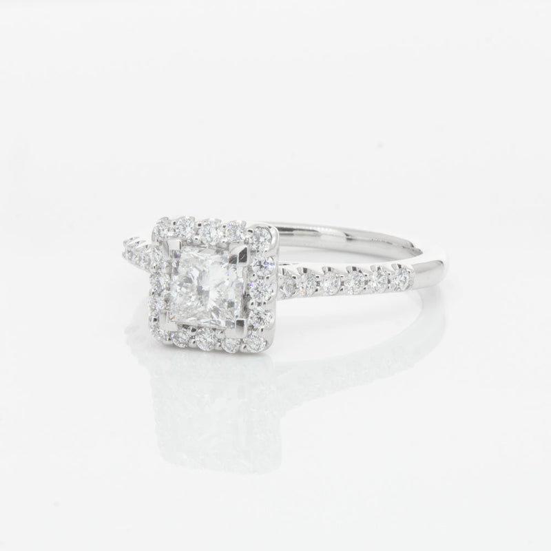 18ct White Gold .70ct Princess Cut Diamond Manhattan Ring-Ring-Walker & Hall