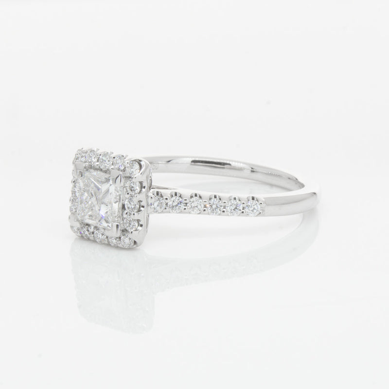 18ct White Gold .70ct Princess Cut Diamond Manhattan Ring-Ring-Walker & Hall