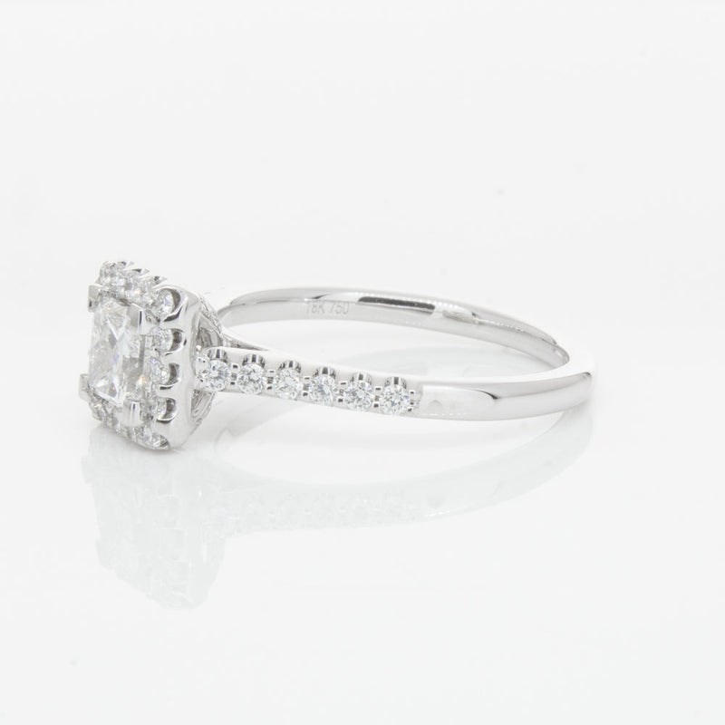 18ct White Gold .70ct Princess Cut Diamond Manhattan Ring-Ring-Walker & Hall