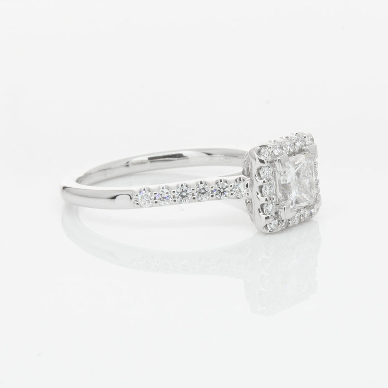 18ct White Gold .70ct Princess Cut Diamond Manhattan Ring-Ring-Walker & Hall