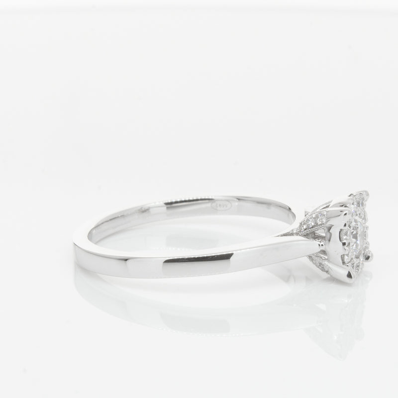 18ct White Gold Diamond Constance Ring-Ring-Walker & Hall