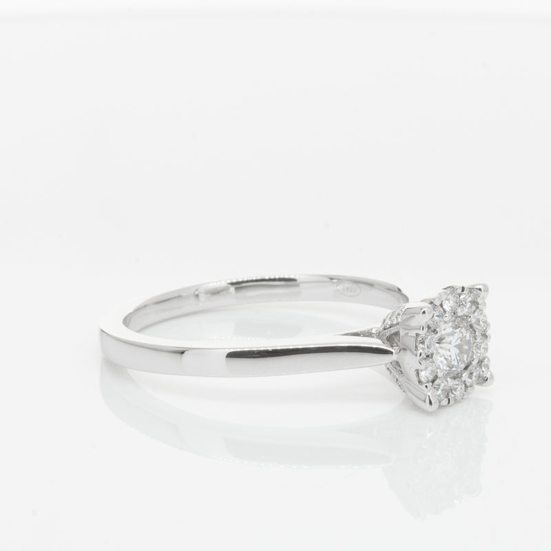 18ct White Gold Diamond Constance Ring-Ring-Walker & Hall
