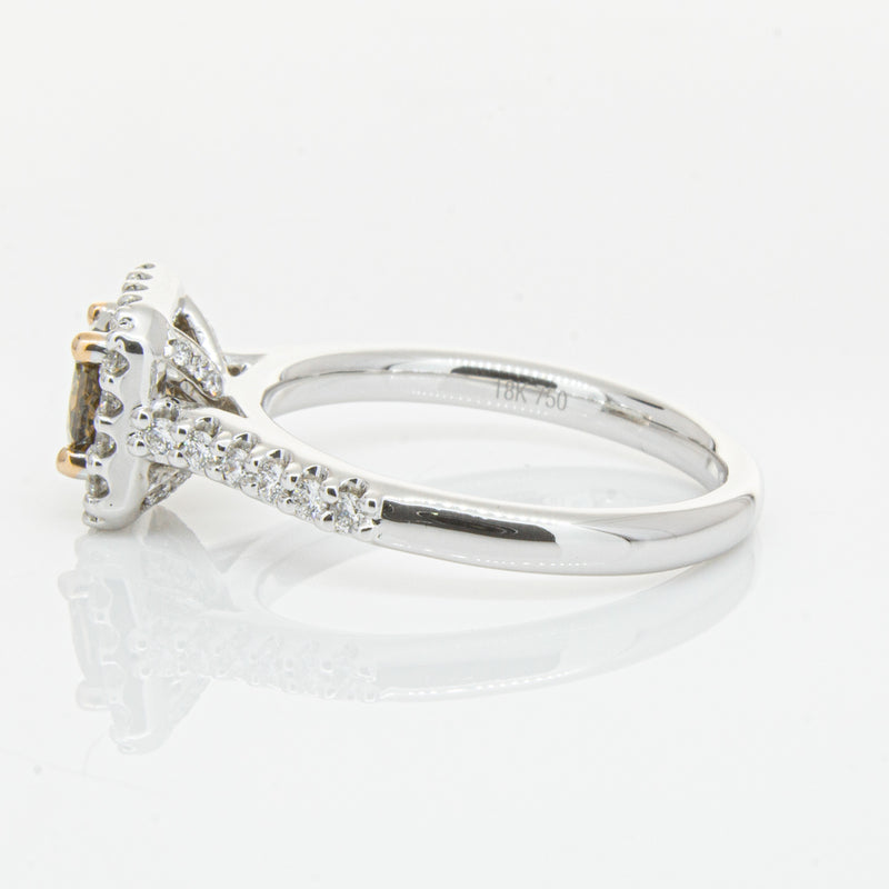 18ct White Gold .72ct Mocha Princess Cut Diamond Manhattan Ring-Ring-Walker & Hall