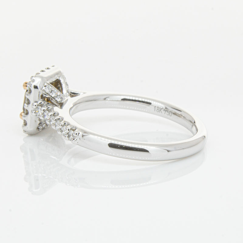 18ct White Gold .72ct Mocha Princess Cut Diamond Manhattan Ring-Ring-Walker & Hall